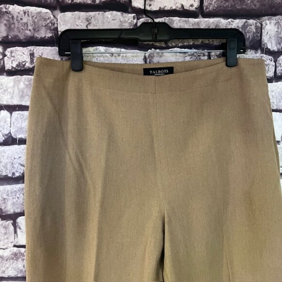 Talbots Khaki Colored Classic Side Zip Slim Dress Pants Size 14 - Picture 2 of 8